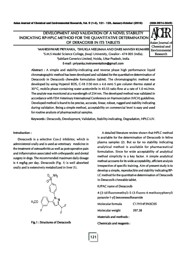 (PDF) Development and validation of a novel stability indicating RP ...