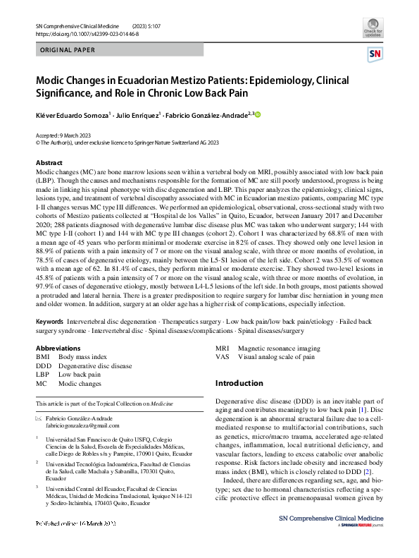 (PDF) Modic Changes in Ecuadorian Mestizo Patients