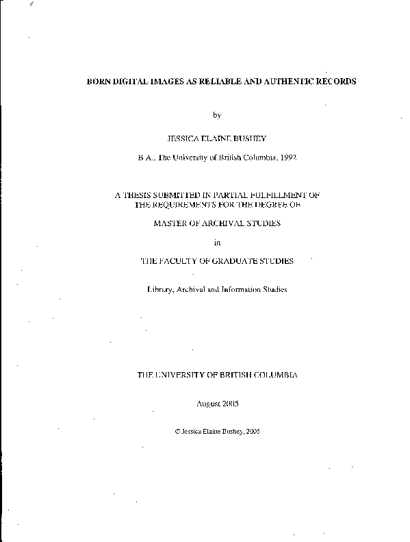 (PDF) Born Digital Images as Reliable and Authentic Records Jessica