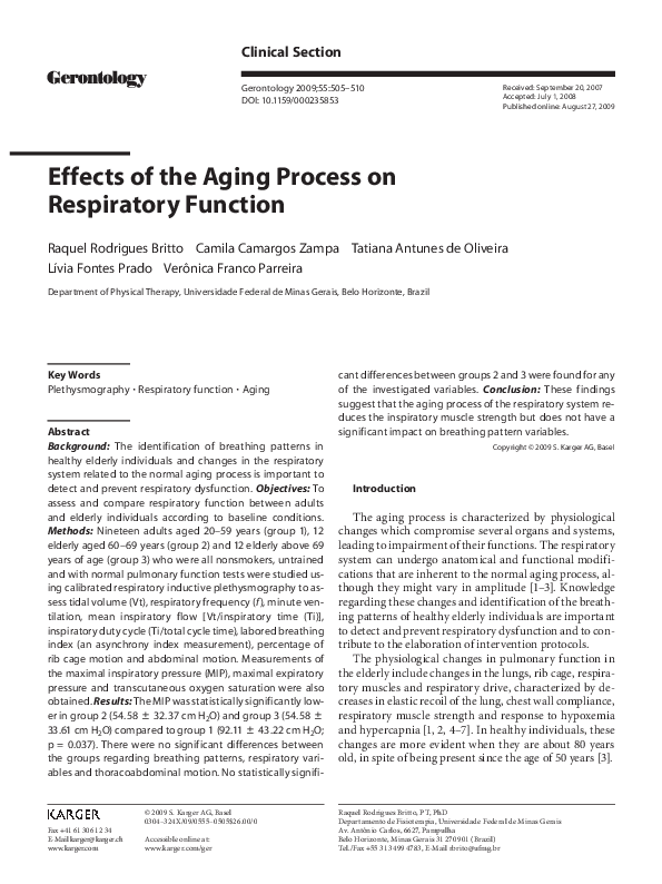 (PDF) Effects of the Aging Process on Respiratory Function