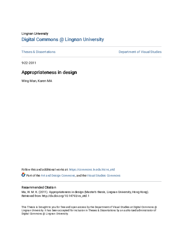 (PDF) Appropriateness in design