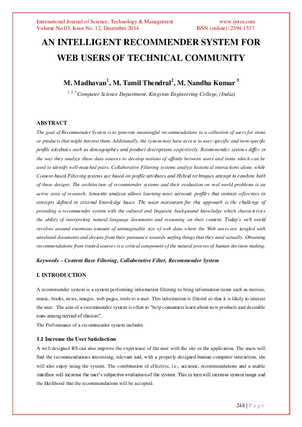 (PDF) An Intelligent Recommender System for Web Users of Technical ...