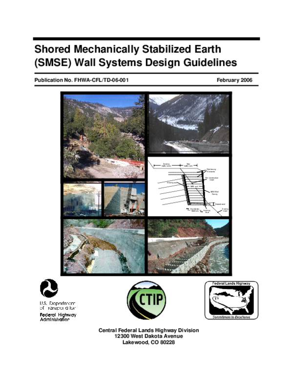 (PDF) Shored mechanically stabilized earth (SMSE) wall systems design ...