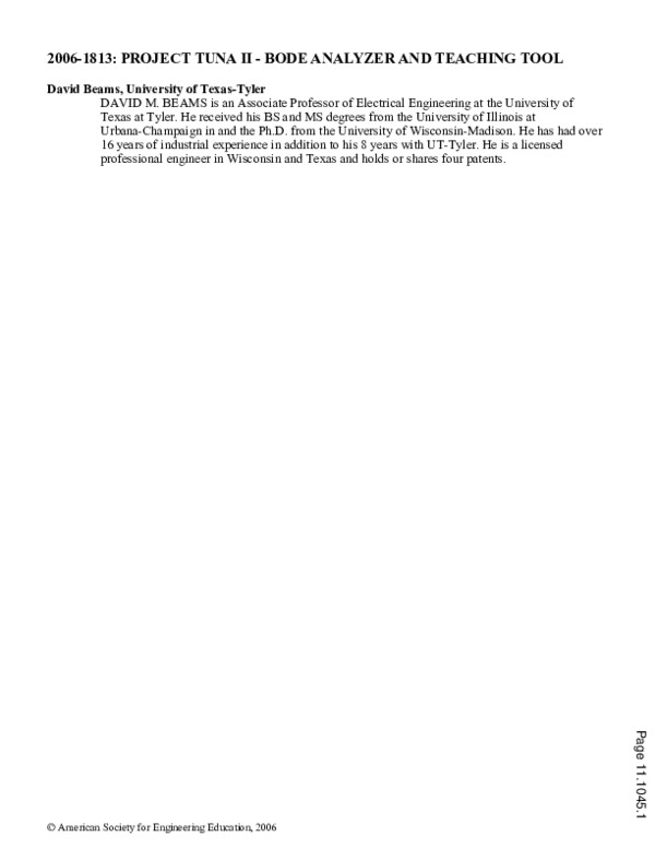 (PDF) Project Tuna Ii Bode Analyzer And Teaching Tool