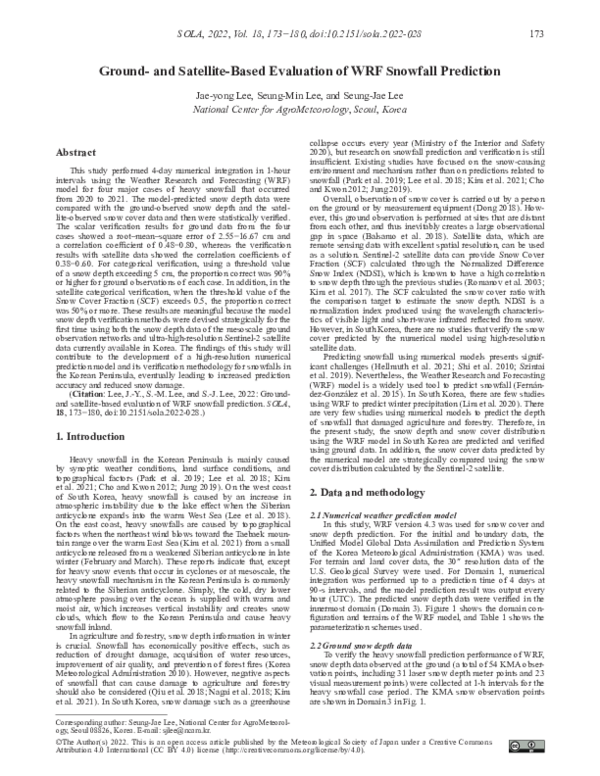 (PDF) Ground and Satellite Based Evaluation of WRF Snowfall Prediction