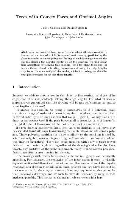 (PDF) Trees with Convex Faces and Optimal Angles