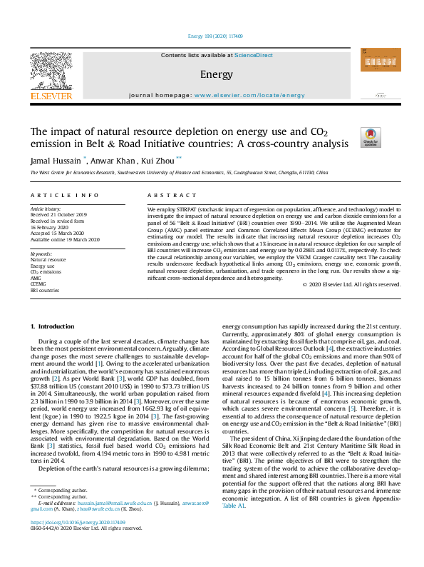(PDF) The impact of natural resource depletion on energy use and CO2 ...