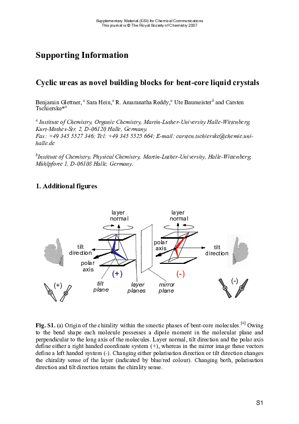 (PDF) Cyclic ureas as novel building blocks for bent-core liquid ...