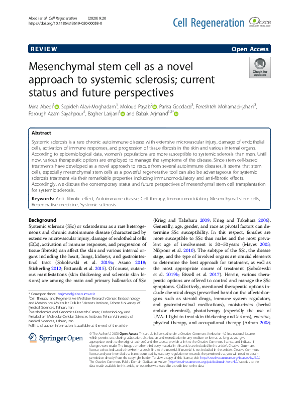 (PDF) Mesenchymal stem cell as a novel approach to systemic sclerosis ...