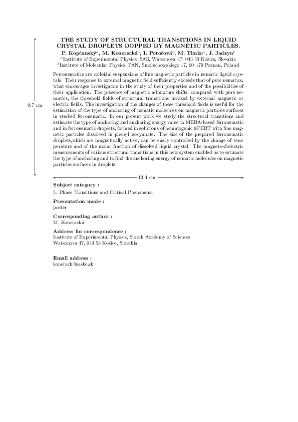 (PDF) The study of structural transitions in liquid crystal droplets ...