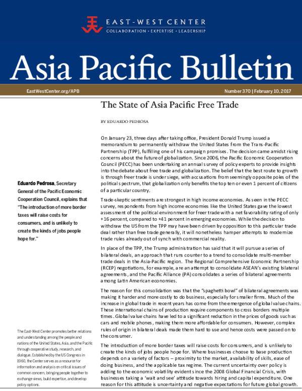 (PDF) The state of Asia Pacific free trade