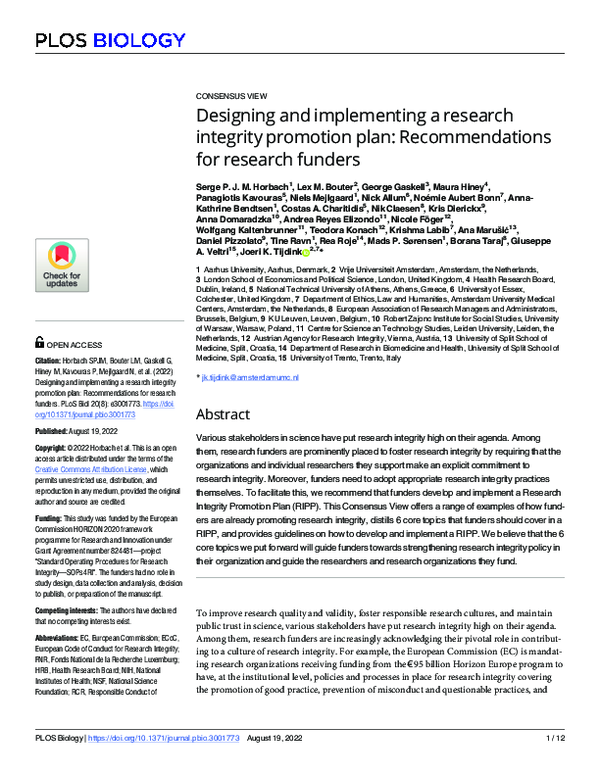(PDF) Designing and implementing a research integrity promotion plan ...