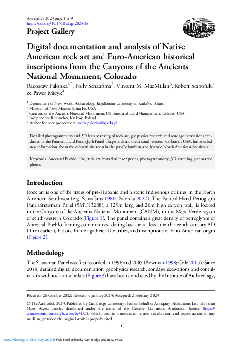 (PDF) Digital documentation and analysis of Native American rock art ...