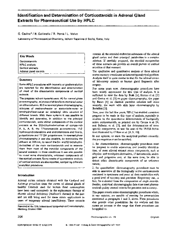 (PDF) Identification and determination of corticosteroids in adrenal