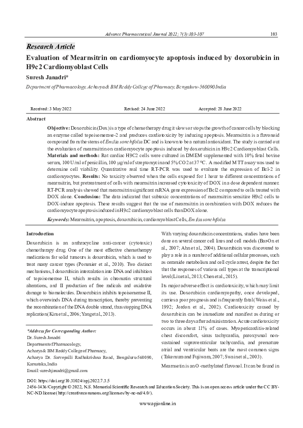 (PDF) Evaluation of Mearnsitrin on cardiomyocyte apoptosis induced by ...