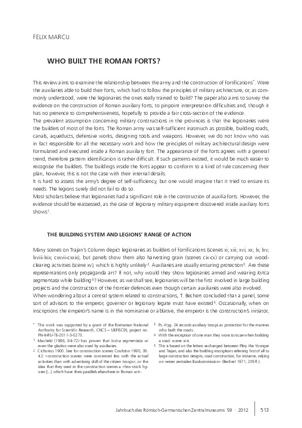 (PDF) Who built the Roman forts