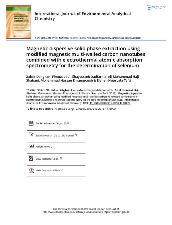(PDF) Magnetic dispersive solid phase extraction using modified ...