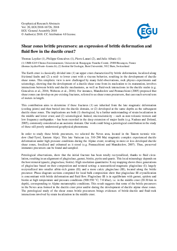 (PDF) Shear zones brittle precursors an expression of brittle