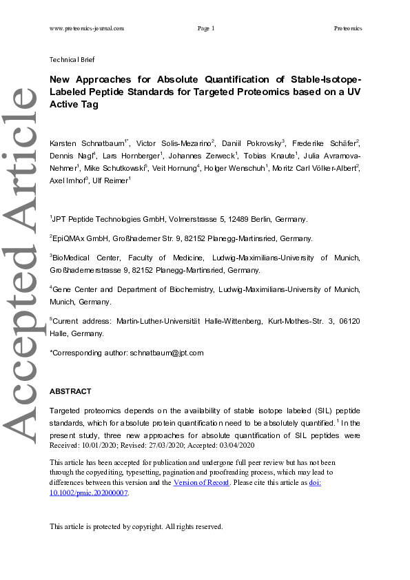 (PDF) New Approaches for Absolute Quantification of Stable‐Isotope ...