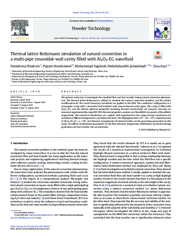 (PDF) Thermal lattice Boltzmann simulation of natural convection in a ...