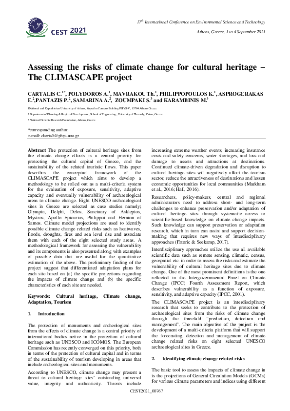 (PDF) Assessing the risks of climate change for cultural heritage – The ...