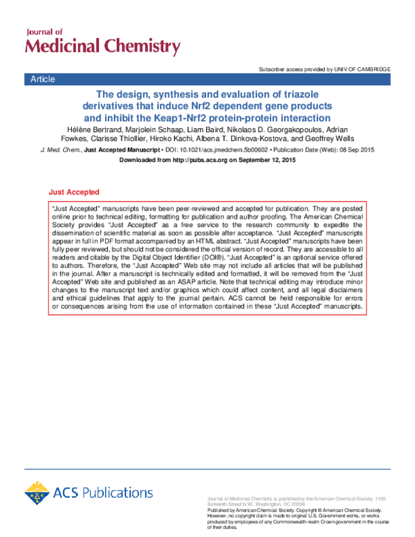 (PDF) Design, Synthesis, and Evaluation of Triazole Derivatives That ...