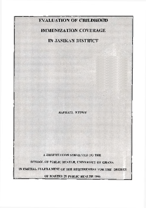 (PDF) Evaluation of Childhood Immunization Coverage in Jasikan District