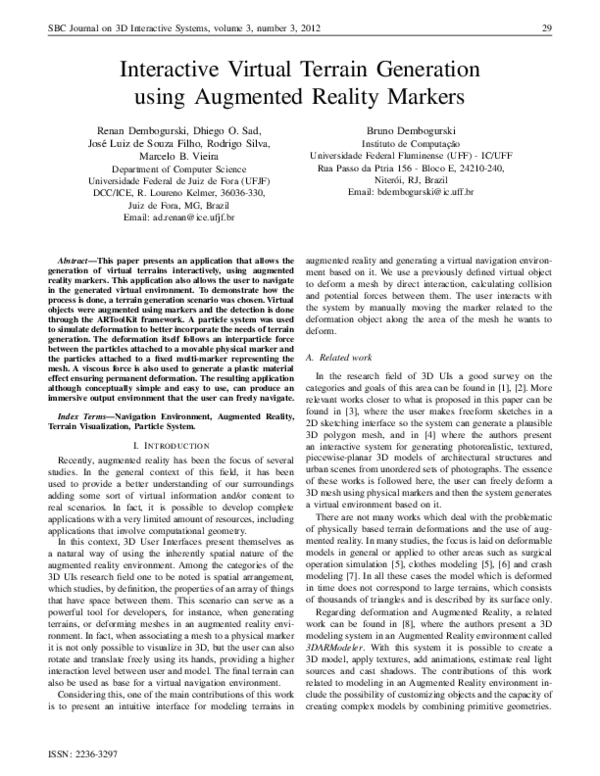 Pdf Interactive Virtual Terrain Generation Using Augmented Reality