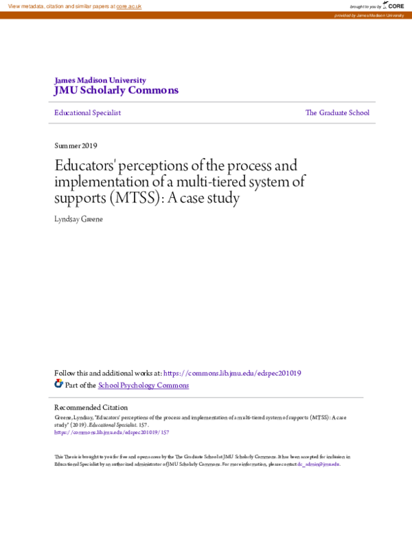 (PDF) Educators\u27 perceptions of the process and implementation of a