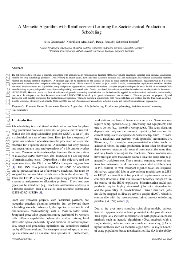 (PDF) A Memetic Algorithm with Reinforcement Learning for ...
