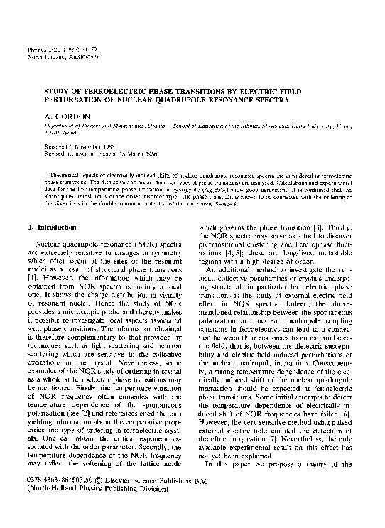 (PDF) Study of ferroelectric phase transitions by electric field ...