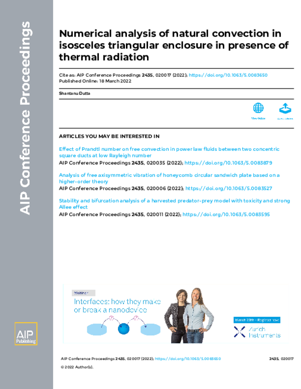 (PDF) Numerical analysis of natural convection in isosceles triangular ...
