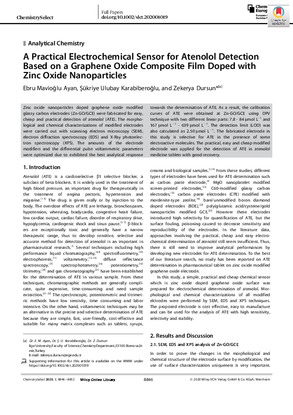 (PDF) A Practical Electrochemical Sensor for Atenolol Detection Based ...