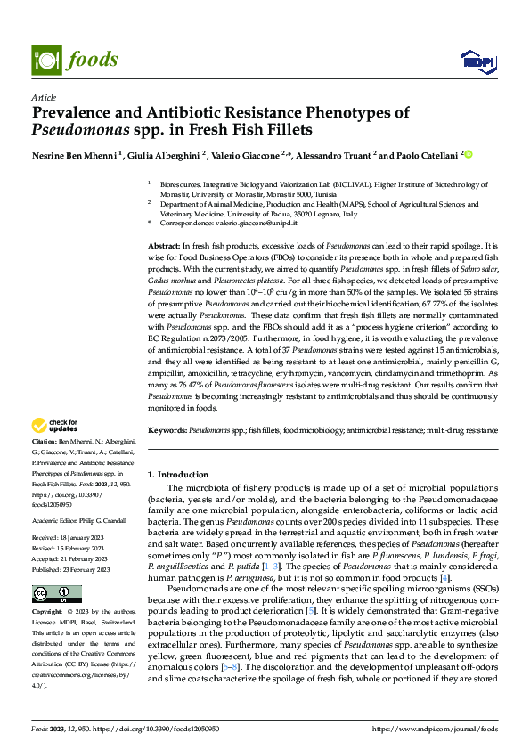 (PDF) Prevalence and Antibiotic Resistance Phenotypes of Pseudomonas ...