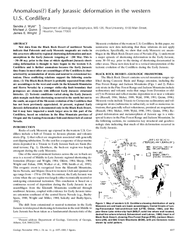 (PDF) Anomalous(?) Early Jurassic deformation in the western U.S ...