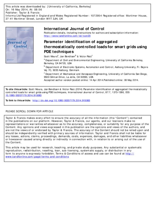(PDF) Parameter identification of aggregated thermostatically