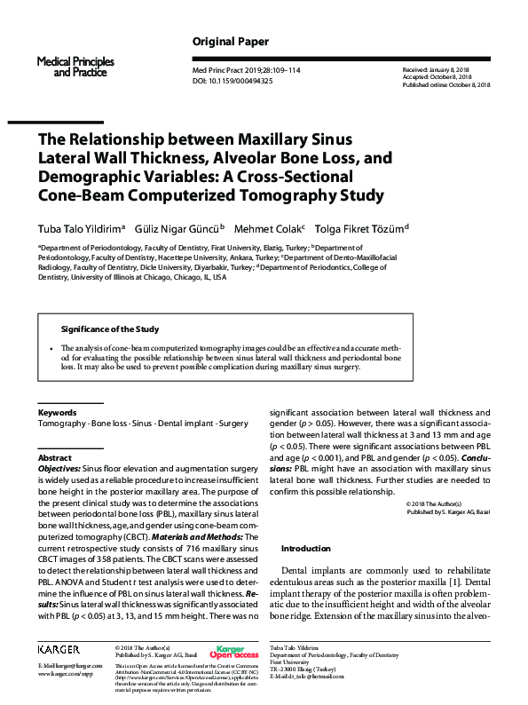 (PDF) The Relationship between Maxillary Sinus Lateral Wall Thickness ...