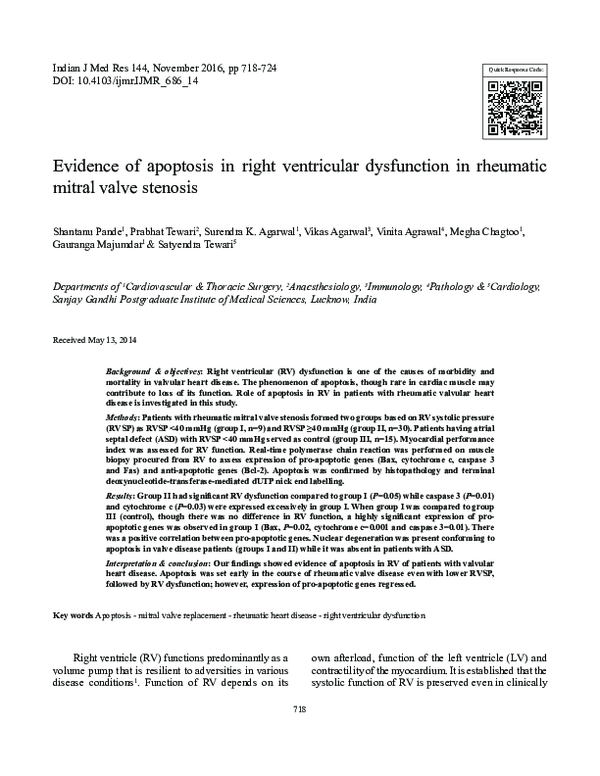 (PDF) Evidence of apoptosis in right ventricular dysfunction in ...