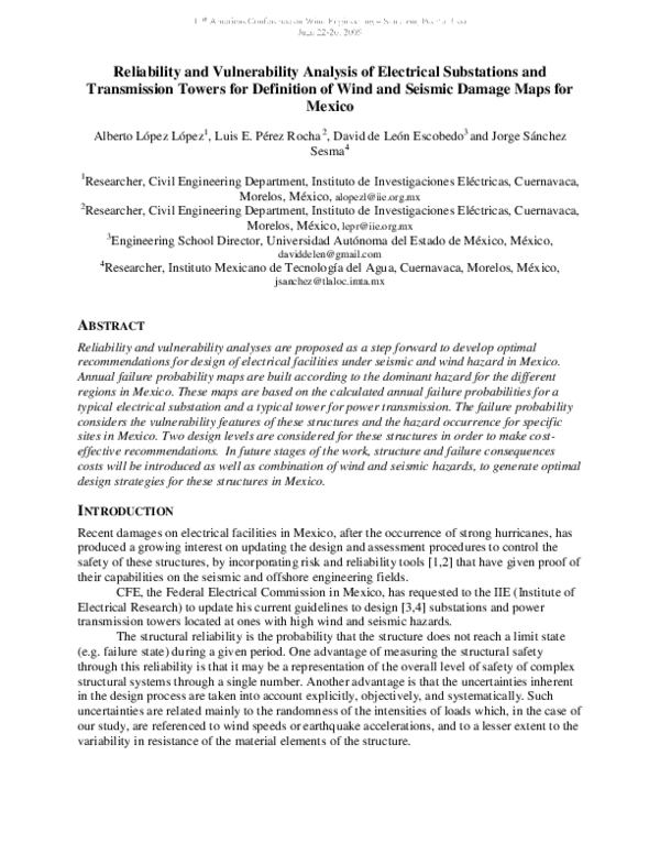 (PDF) Reliability and Vulnerability Analysis of Electrical Substations ...
