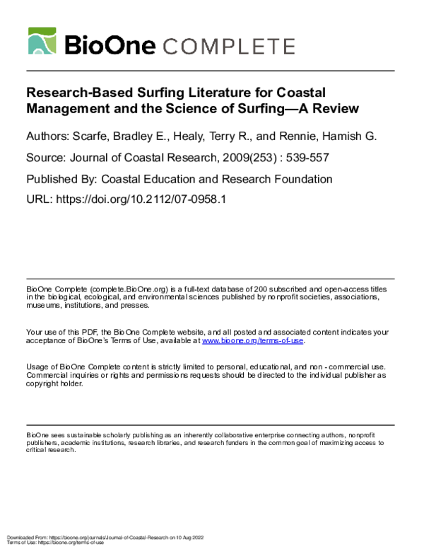 (PDF) Research-Based Surfing Literature for Coastal Management and the ...