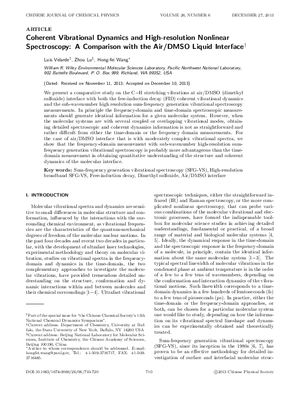 (PDF) Coherent Vibrational Dynamics and High‐resolution Nonlinear ...