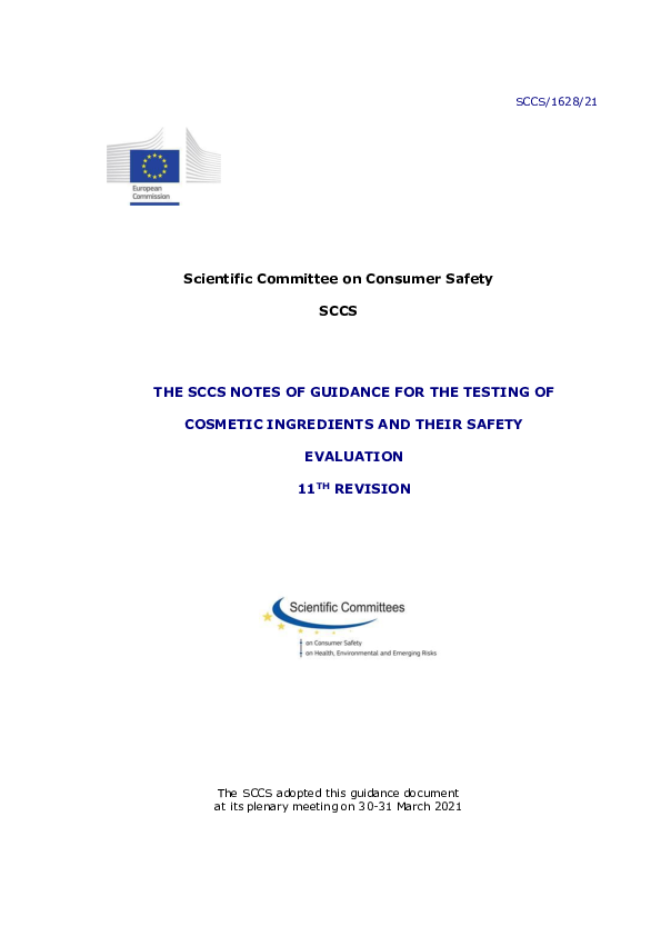 (PDF) The SCCS Notes of Guidance for the testing of cosmetic ...