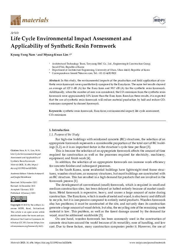 (PDF) Life Cycle Environmental Impact Assessment and Applicability of ...