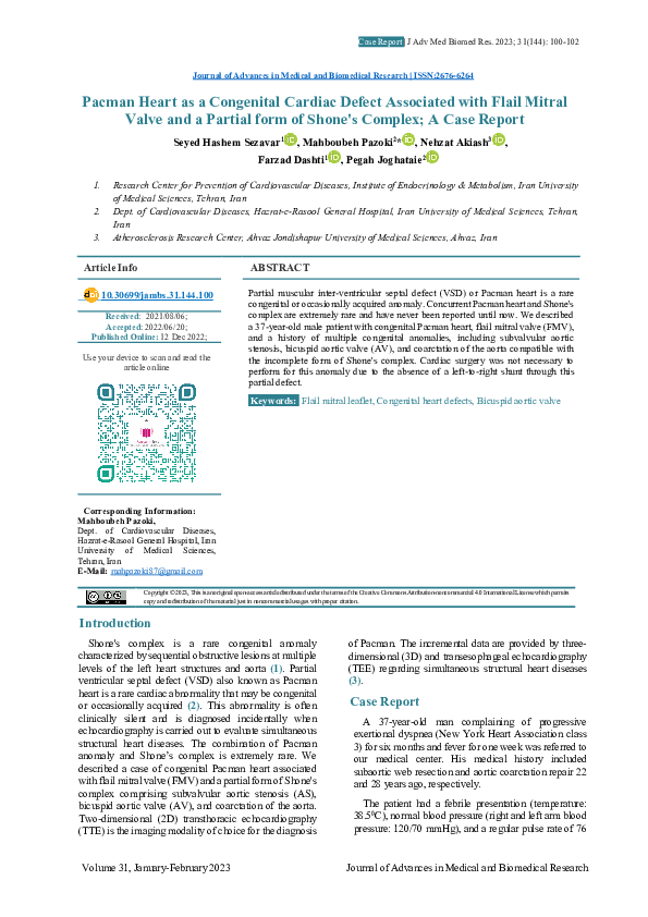 (PDF) Pacman Heart as a Congenital Cardiac Defect Associated with Flail ...