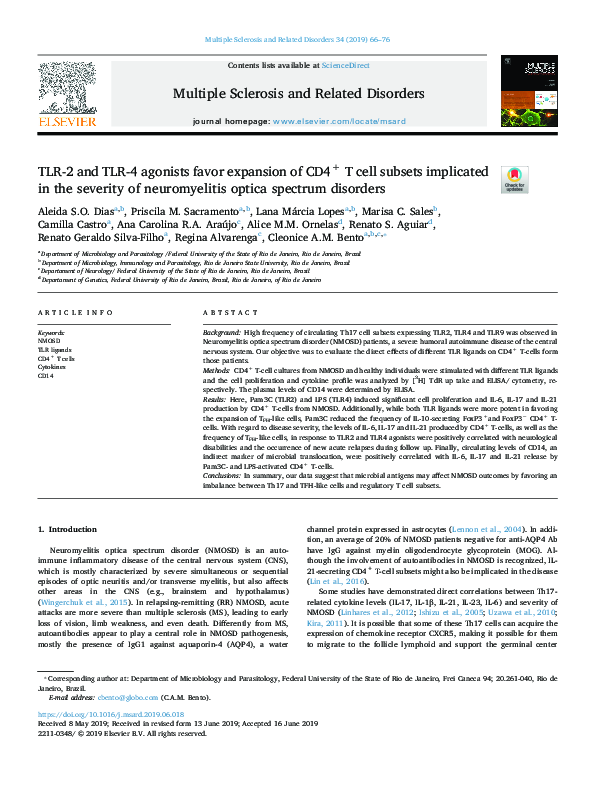 (PDF) TLR-2 and TLR-4 agonists favor expansion of CD4+ T cell subsets ...