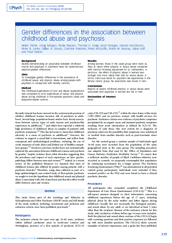 (PDF) Gender differences in the association between childhood abuse and ...