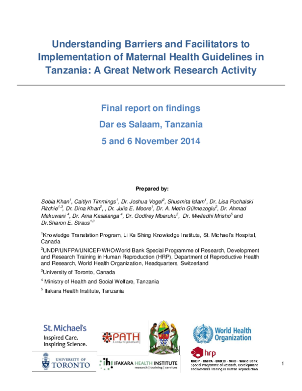 (PDF) Understanding Barriers and Facilitators to Implementation of ...