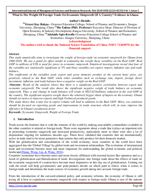 (PDF) What Is The Weight Of Foreign Trade On Economic Outgrowth Of A ...