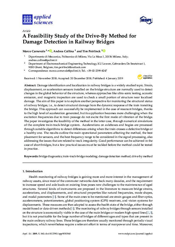 (PDF) A Feasibility Study of the Drive-By Method for Damage Detection ...