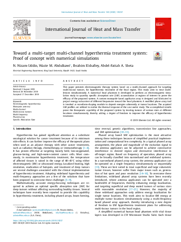 (PDF) Toward a multi-target multi-channel hyperthermia treatment system ...